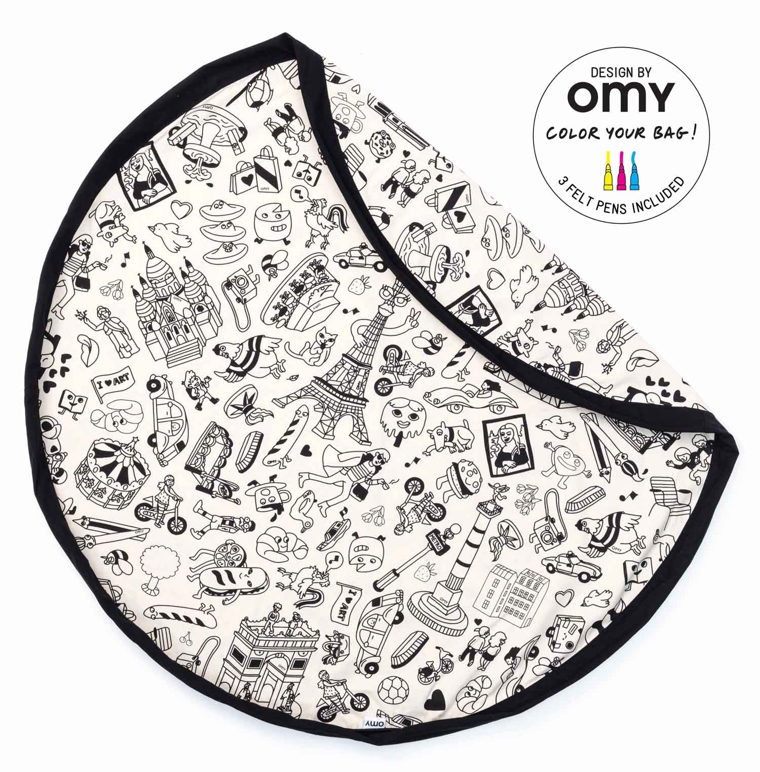 Play&Go OMY Paris Spielzeugsack – Große Spielmatte & Aufbewahrung