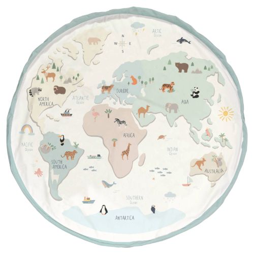 Play&Go Worldmap Colors Spielzeugsack – Große Spielmatte & Aufbewahrung