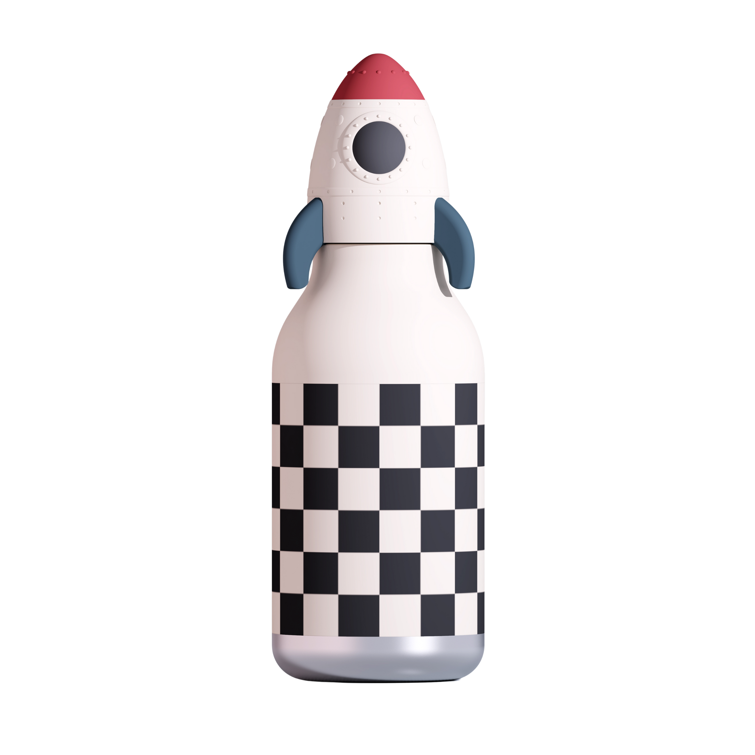 ASOBU Bestie Rocketship Trinkflasche – Isolierte Kinder-Trinkflasche mit Strohhalm 460 ml