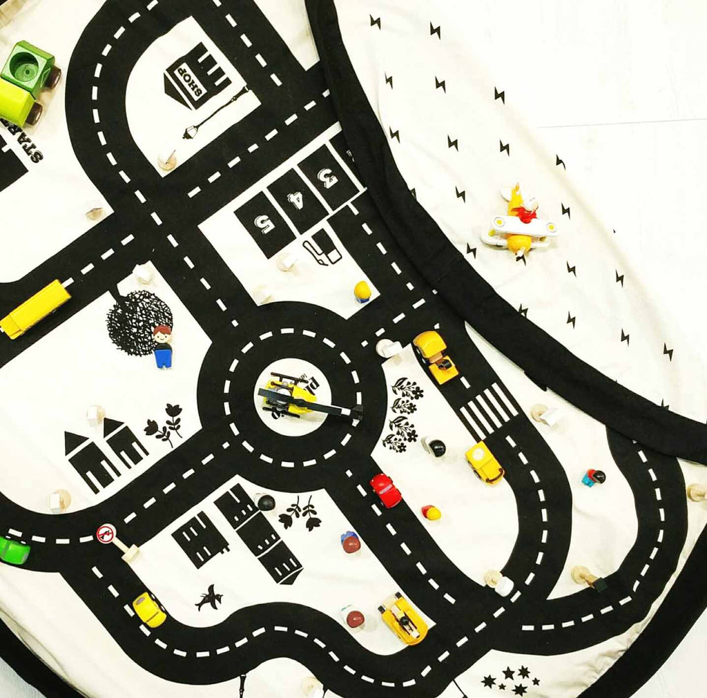 Play&Go Roadmap Thunderbolt Spielzeugsack – Große Spielmatte & Aufbewahrung