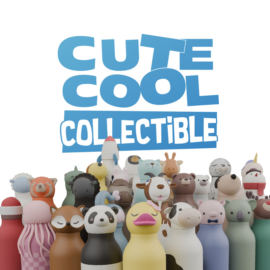 ASOBU Bestie Polar Bear Trinkflasche – Isolierte Kinder-Trinkflasche mit Strohhalm 460 ml