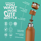 Asobu Bestie Fox Trinkflasche | Isolierte Kinderflasche 460 ml