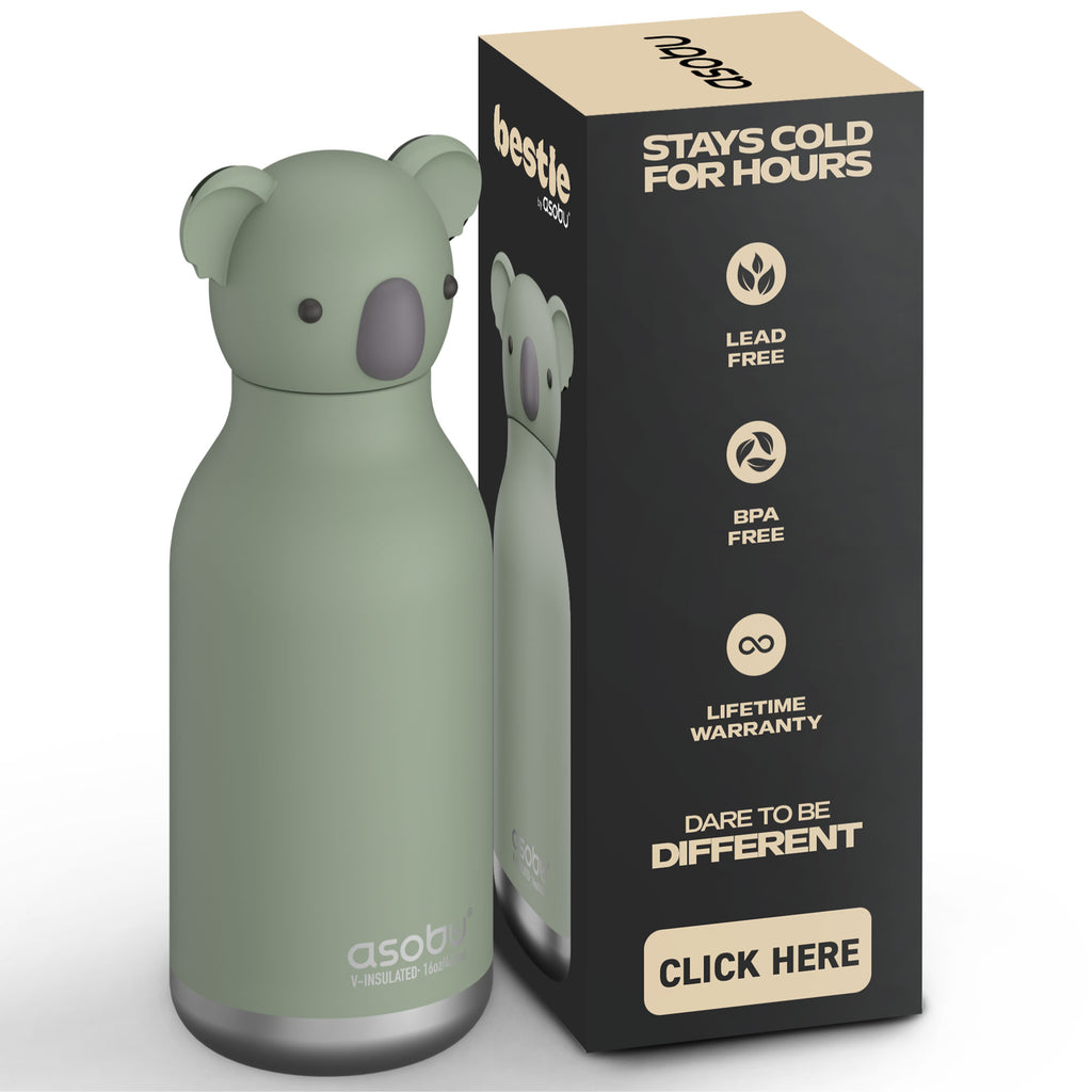 Asobu Bestie Koala Trinkflasche | Isolierte Kinderflasche 460 ml