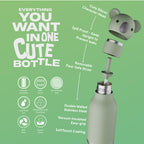 Asobu Bestie Koala Trinkflasche | Isolierte Kinderflasche 460 ml