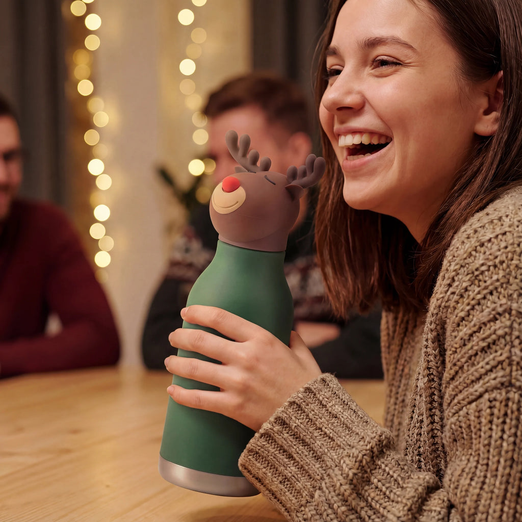Asobu Bestie Reindeer Trinkflasche | Isolierte Kinderflasche 460 ml
