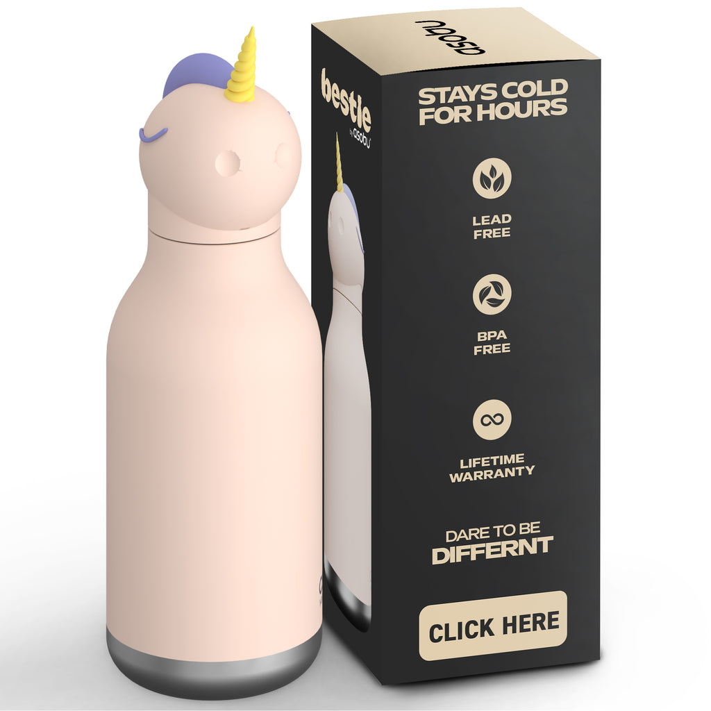 Asobu Bestie Unicorn Trinkflasche | Isolierte Kinderflasche 460 ml