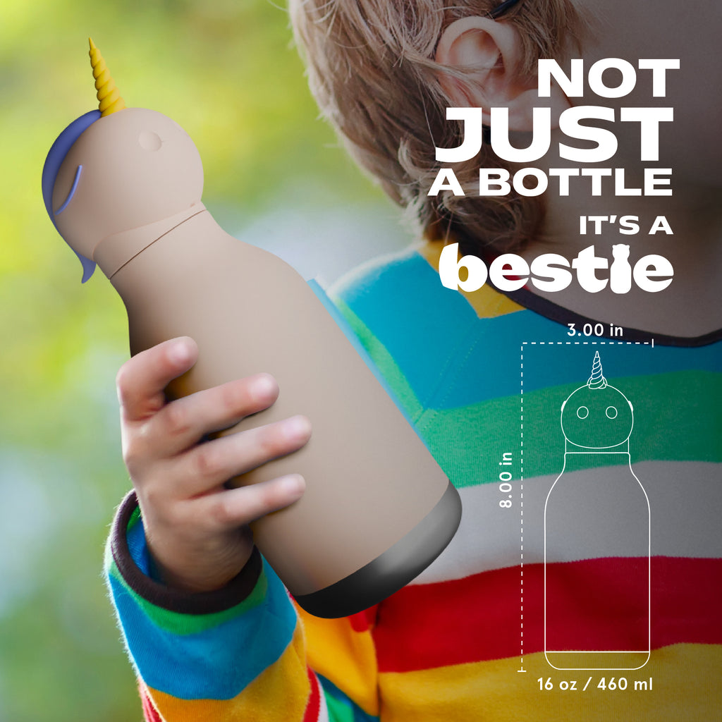 Asobu Bestie Unicorn Trinkflasche | Isolierte Kinderflasche 460 ml