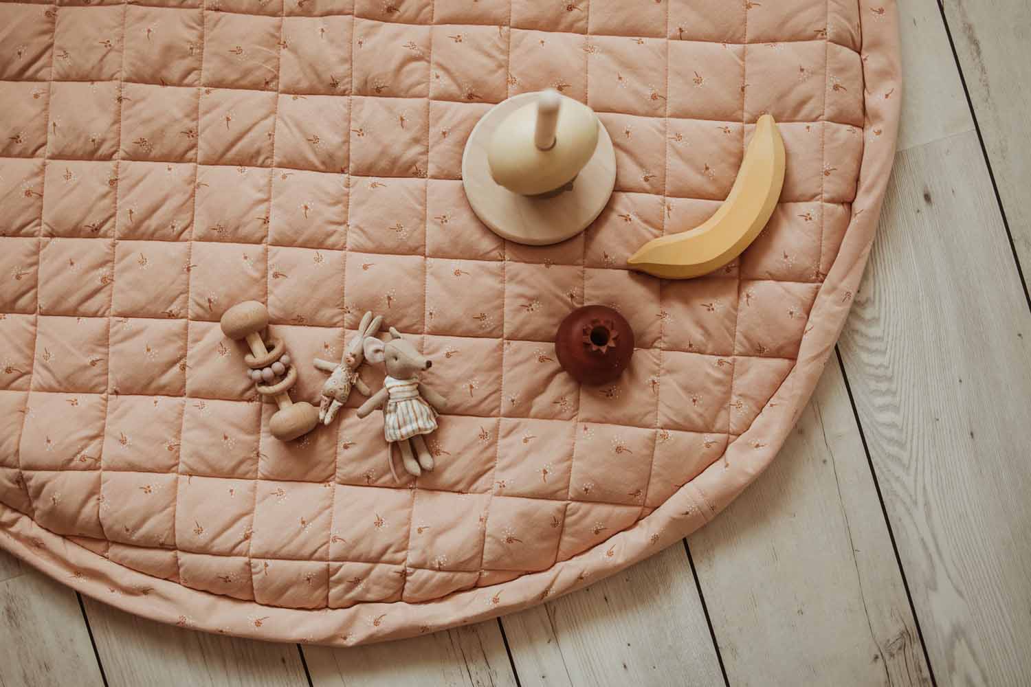 Play&Go Fleuri Organic Babymat & Bag – 3-in-1 Bio-Spielmatte, Aufbewahrung & Wickeltasche