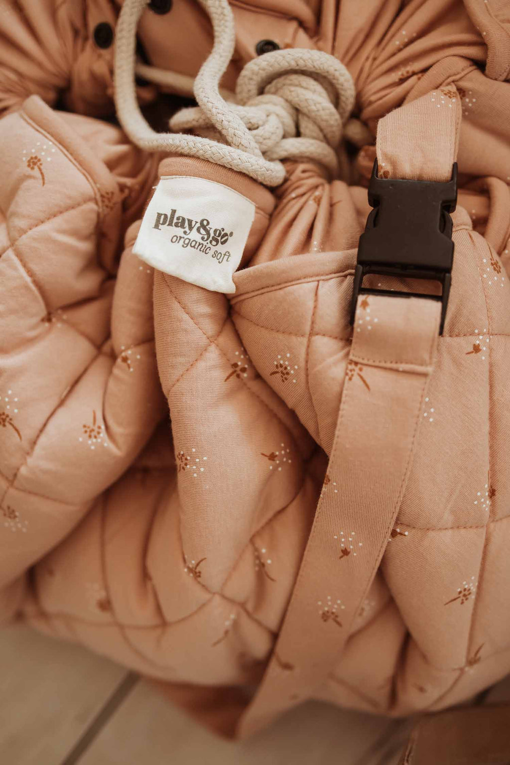 Play&Go Fleuri Organic Babymat & Bag – 3-in-1 Bio-Spielmatte, Aufbewahrung & Wickeltasche
