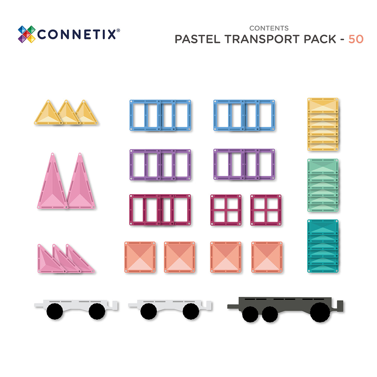 CONNETIX Pastel Transport Pack – 50 Teile