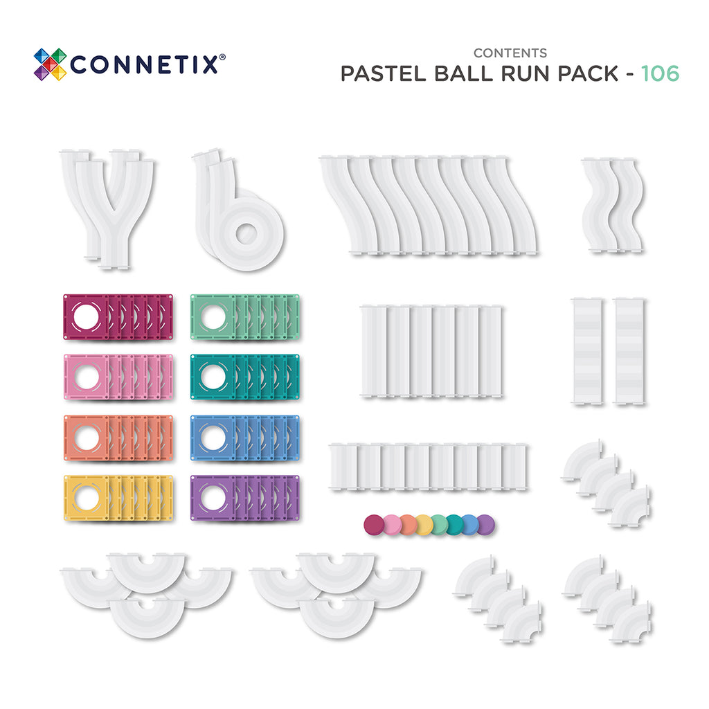 CONNETIX Pastel Ball Run Pack – 106 Teile