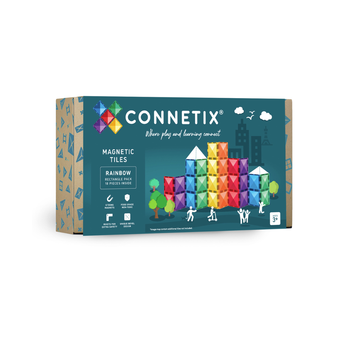 CONNETIX Rainbow Rectangle Pack – 18 Teile