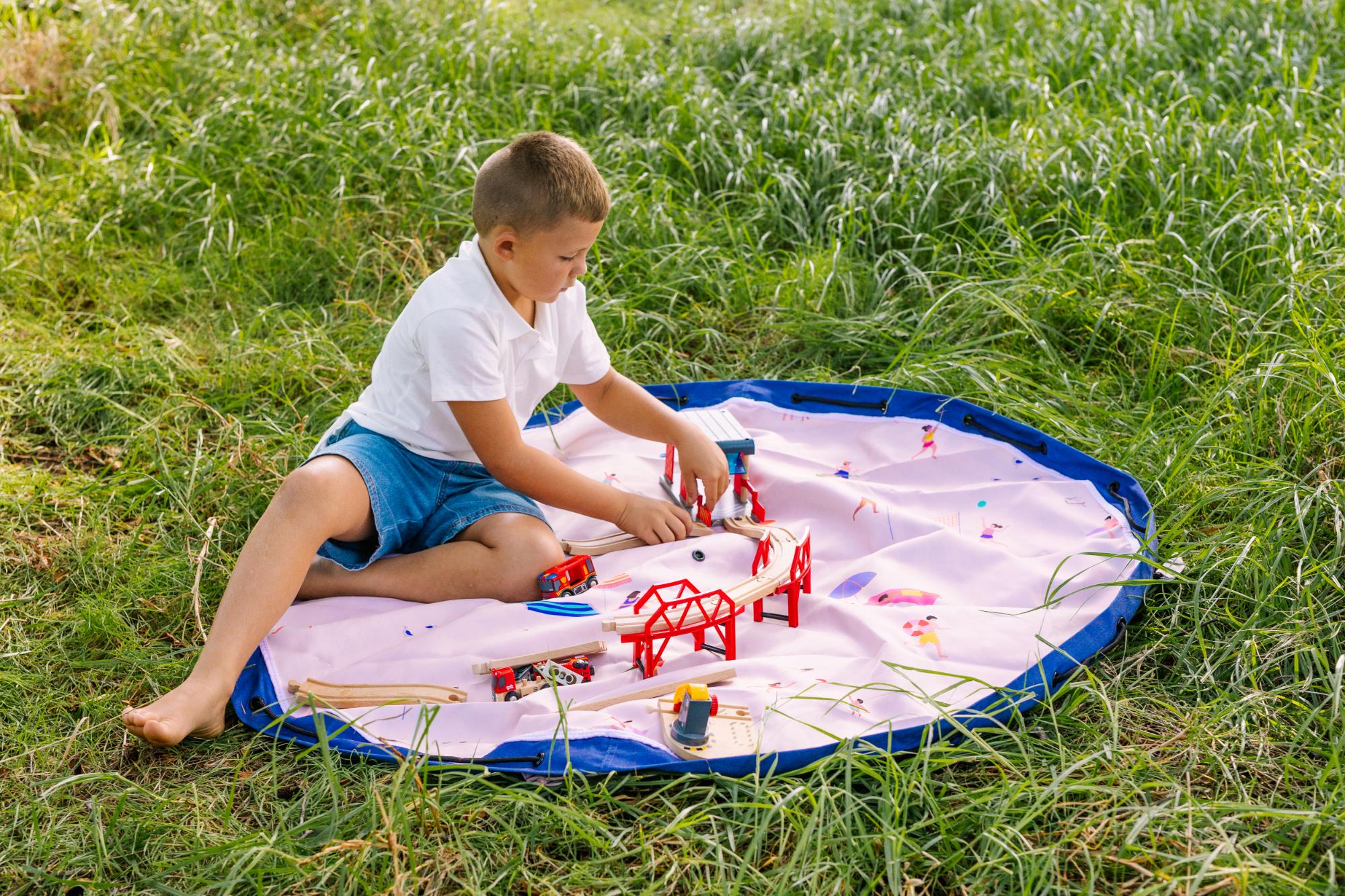 Play&Go Outdoor Beach Spielmatte – Wasserdichte 2-in-1 Spielmatte & Aufbewahrung