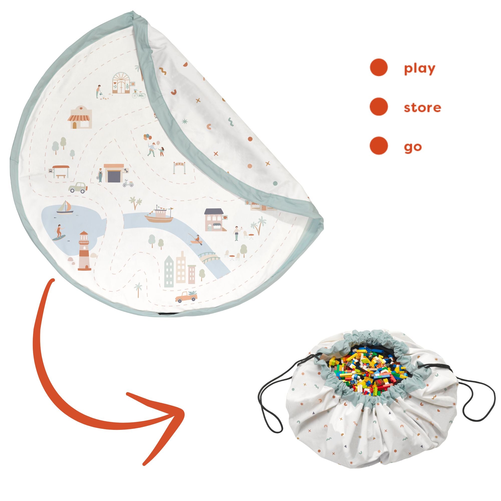 Play&Go Citymap Spielzeugsack – Große Spielmatte & Aufbewahrung