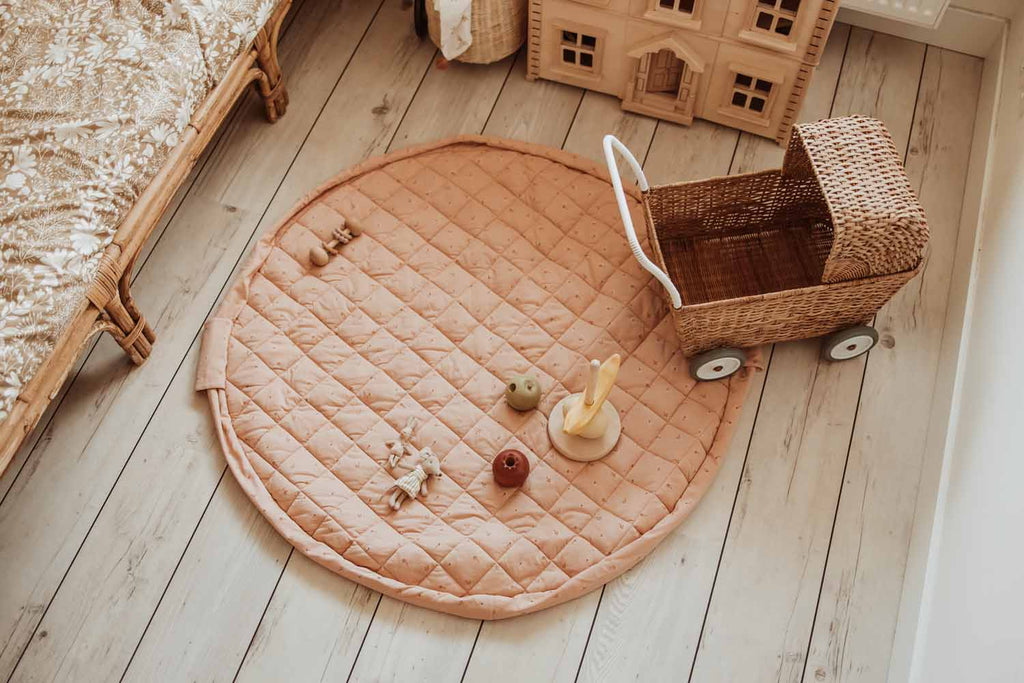 Play&Go Fleuri Organic Babymat & Bag – 3-in-1 Bio-Spielmatte, Aufbewahrung & Wickeltasche