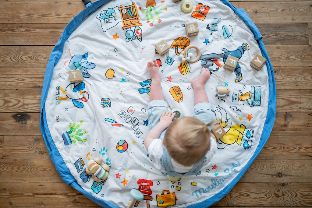 Play&Go x Moulin Roty Puce & Pilou Babymat & Bag – 3-in-1 Spielmatte & Aufbewahrung
