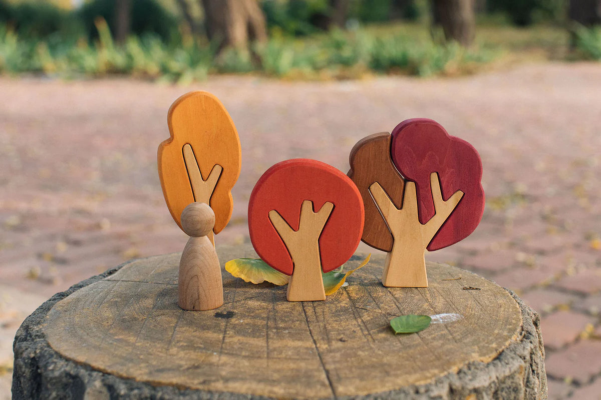 AVDAR Toys-Flat Fall Trees Set-7 pcs Wooden Blocks